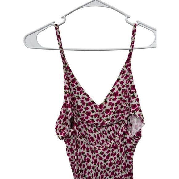 Stone Cold Fox Dogtown Pink Floral V-Neck Contrast Pleat Maxi Dress Size 2 - Picture 7 of 11